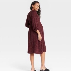 The Nines by HATCH Leopard Button-Front Poplin Maternity Dress - Medium - NWT